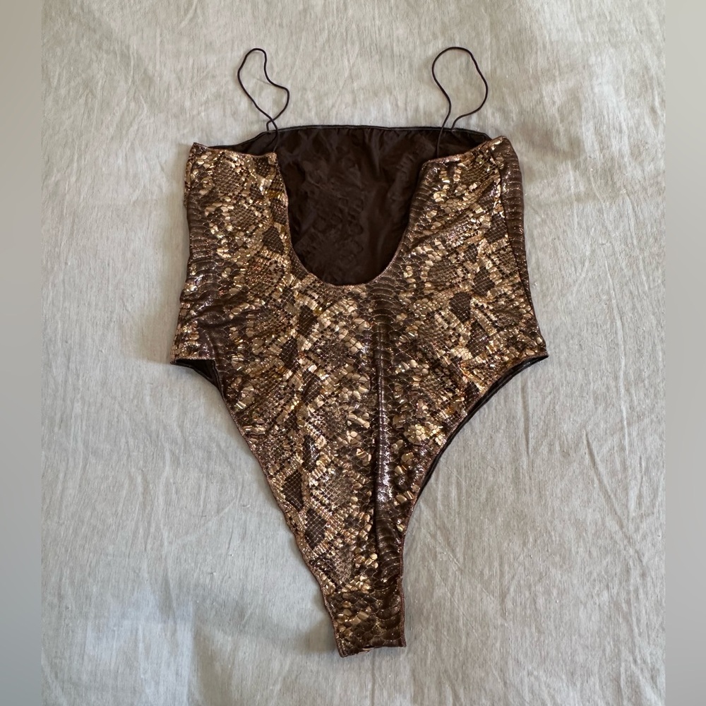 Oseree Gold Python Maillot - Picture 2 of 6
